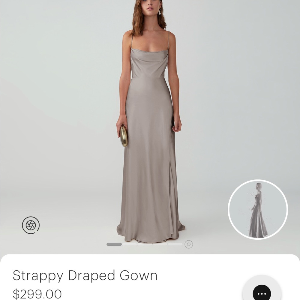 Fame and Partners silver strappy draped gown